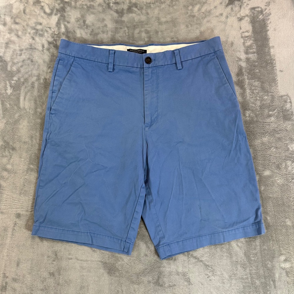 Banana Republic‎ Emerson Chino Shorts Mens Size 34 Blue Cotton Twill